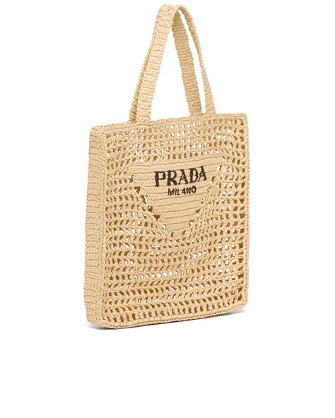 prada raffia shopper tote|Prada raffia tote natural.